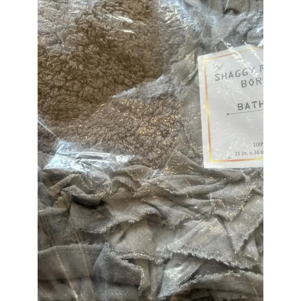 New Better Trends Bath Rug 100% Cotton Bath Mat Soft Gray Shaggy Border